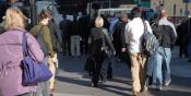 Commuters Exiting South Station (LB37)